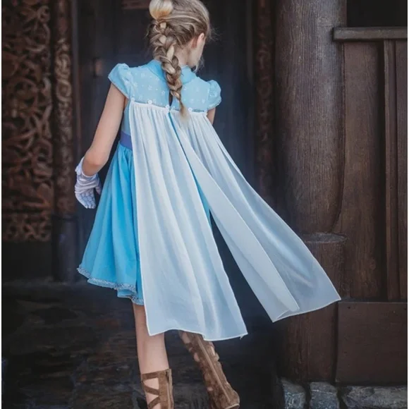 Only Little Once Elsa Dress and Cape Sz 8 - Picture 3 of 16